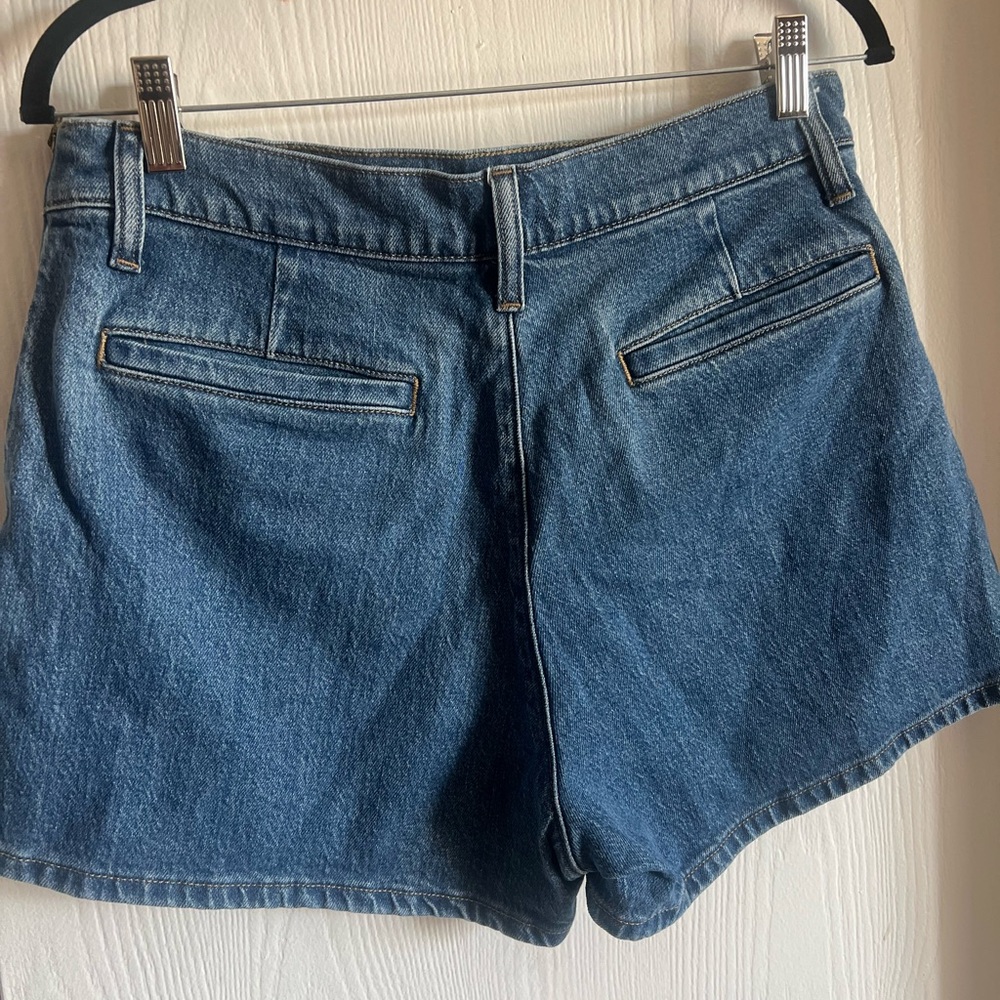 J.Crew Sailor Pockets Denim Shorts Womens Side Zip Stretch Blue Jean Size 28 EUC - Picture 5 of 10